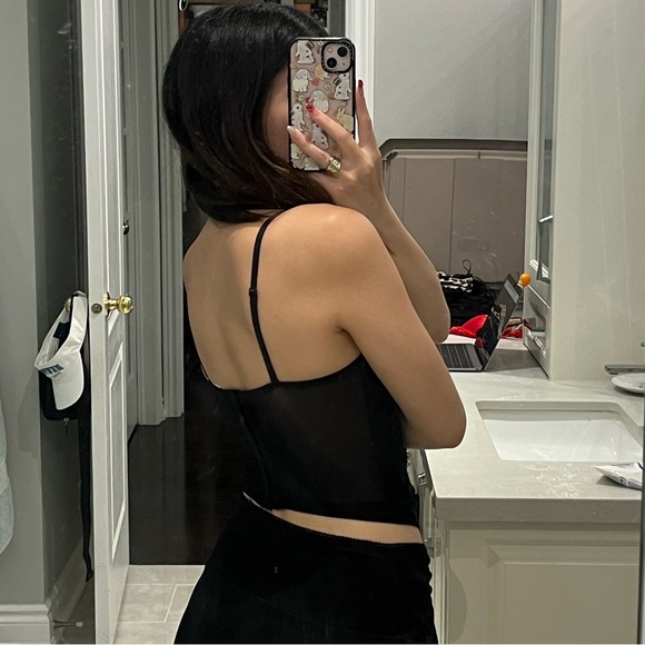 GARAGE black floral lace corset top - Picture 3 of 6